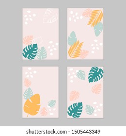 vector background with tropical leaves