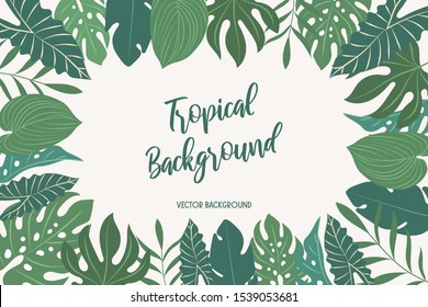 vector background with tropical leaves