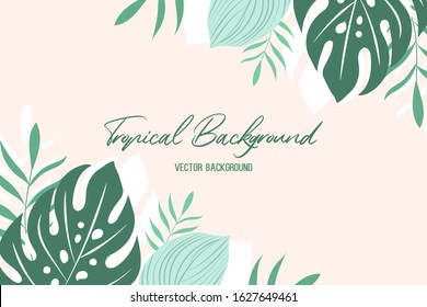 vector background with tropical leaves