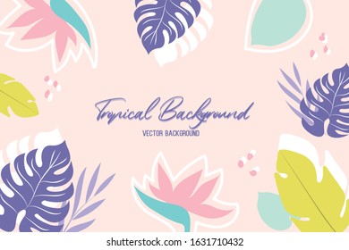vector background with tropical leaves