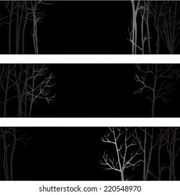 Vector background with trunk of trees, hand drawn nature illustration