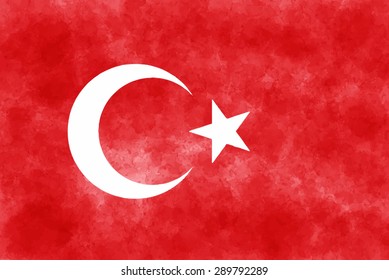 vector background of turkey flag. watercolor