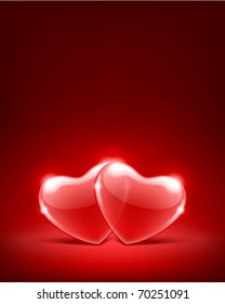 Vector background with two hearts