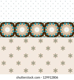 Vector background. Two simple background and border. Oriental pattern and decorative items. Wide applicability. Easily edit the colors.