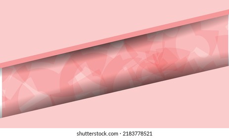 Vector background. Two triangles with a gap between them. Diagonally between triangles grunge fill in pink color.