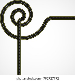 Vector background of two-level road junction