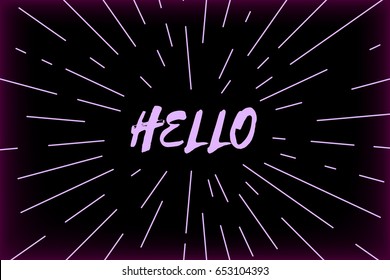 Vector background with typography design and sunburst