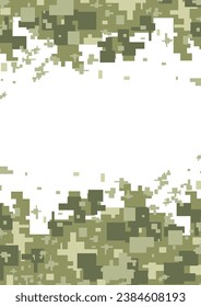 Vector background with Ukrainian pixel. Military background. Khaki digital pixel tiles. Modern camo uniform for soldiers in the war. 
Ukraine camouflage MM 14.Abstract army or hunting masking ornament