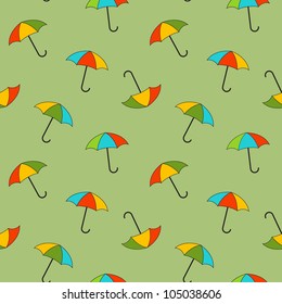 Vector background with umbrellas , seamless pattern