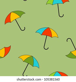 Vector background with umbrellas, seamless pattern
