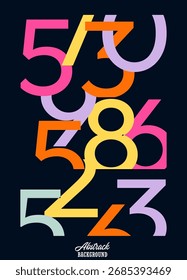vector background with unique colorful number theme