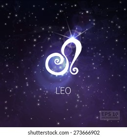 Vector background universe (texture). lion zodiac. Stars and sky