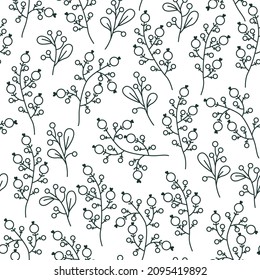 Vector background with unusual plants and flowers. The botanical pattern.