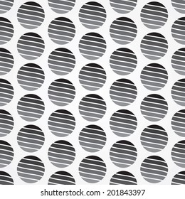vector background, unusual seamless pattern with dark gray circle elements, geometric design, vector illustration