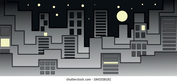 vector background with urban landscape. the heel is in the style of cut paper. a simple backdrop for a website or presentation.