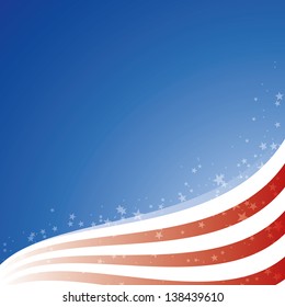 Vector background USA flag with light and stars