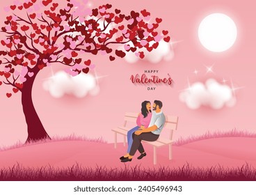 Vektorhintergrund für Valentinstag-Feierlichkeiten Romantischer Moment 