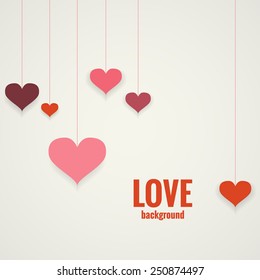 Vector background for Valentine's Day with hearts