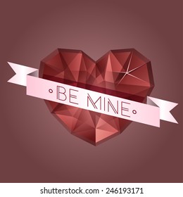 Vector background to Valentine's Day with marsala heart 