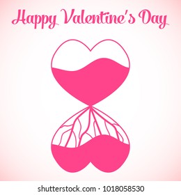 vector background of Valentine's Day, with two paper hearts. Vector illustration