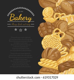 Vector background with various bakery products
