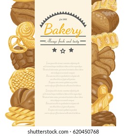 Vector background with various bakery products
