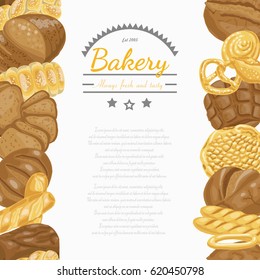 Vector background with various bakery products