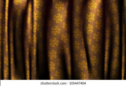 Vector background with velvet curtain