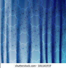 Vector background with velvet curtain 