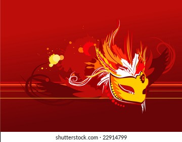 vector background with venetian carnival mask