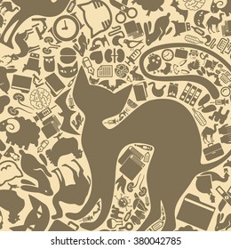 vector background of the veterinary icons