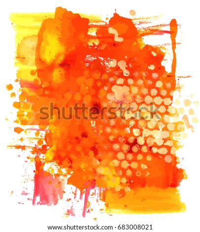 A vector background with vibrant red, yellow, and orange painterly brush strokes. An abstract artistic frame with a place for text
