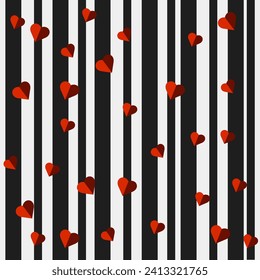 vector background for video, with striped hearts