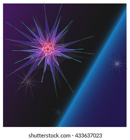 vector background with a view of space and a big star