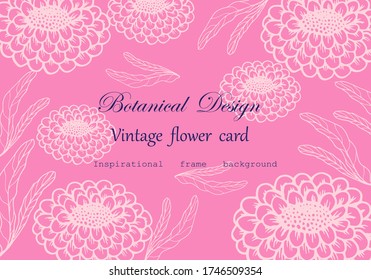 Vector Fondo Vintage Tarjeta Flor y hojas Floral floral floral marco floral para floristería con diseño de etiqueta, verano, rosa, tarjeta de saludo floral, impresión, envoltura, fondo para el embalaje.
