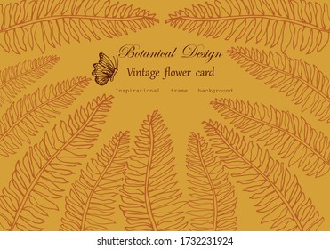 Vector Background Vintage card hand drawn Flower and leaves Floral wreath floral  frame for flower shop with label design, summer, rose, flower greeting card,  printing,wrapping,background.
