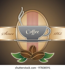 vector background in vintage style with a cup of coffee