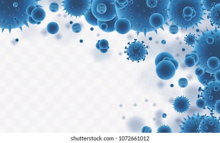 vector background of viruses and bacteria for medicine