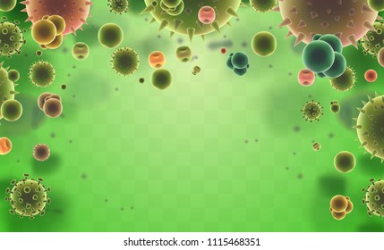 vector background of viruses and bacteria for medicine