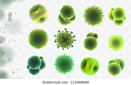 vector background of viruses and bacteria for medicine