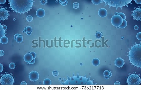 vector background of viruses and bacteria for medicine