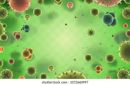 vector background of viruses and bacteria for medicine,allergy