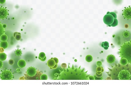 vector background of viruses and bacteria for medicine,allergy