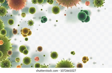 vector background of viruses and bacteria for medicine,allergy