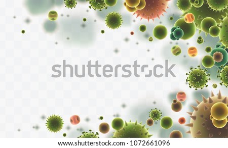 vector background of viruses and bacteria for medicine,allergy