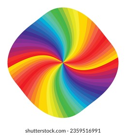 Vector background of vivid rainbow colored swirl twisting towards center