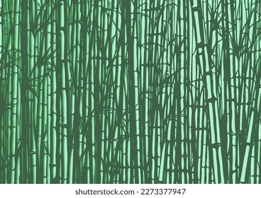 Fondo vectorial o fondo de pantalla, bosque de bambú, espesor con sombras.