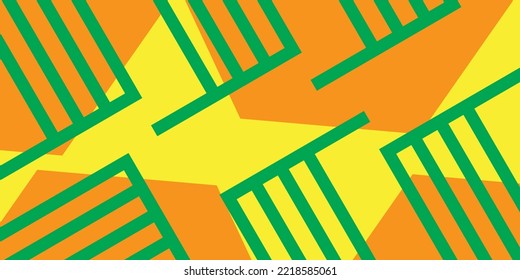 vector background wallpaper with green yellow orange geometric lines
