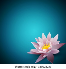 vector background with a water lily