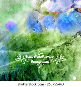 Vector background with watercolor abstraction. It can be used for design of postcards, stamps. The original print